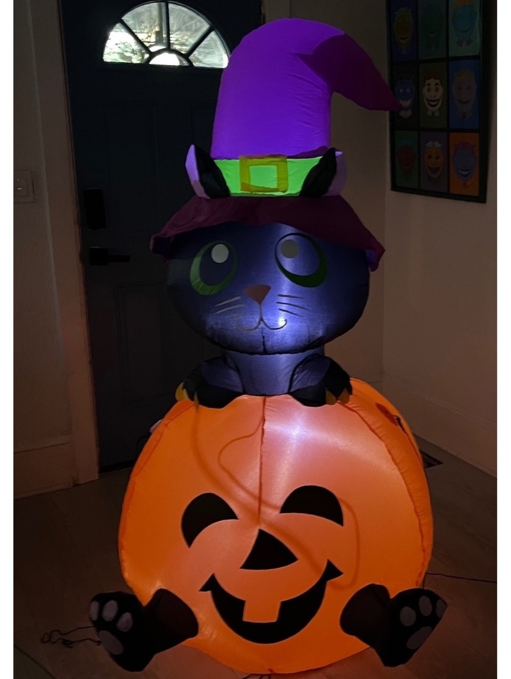 Gemmy Halloween Inflatable 5.5ft Witch Cat Jack Pumpkin Airblow Yard Decor Spook